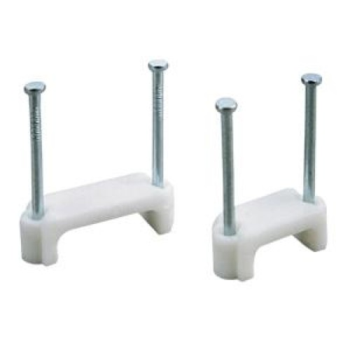 Double nail flat cable clips